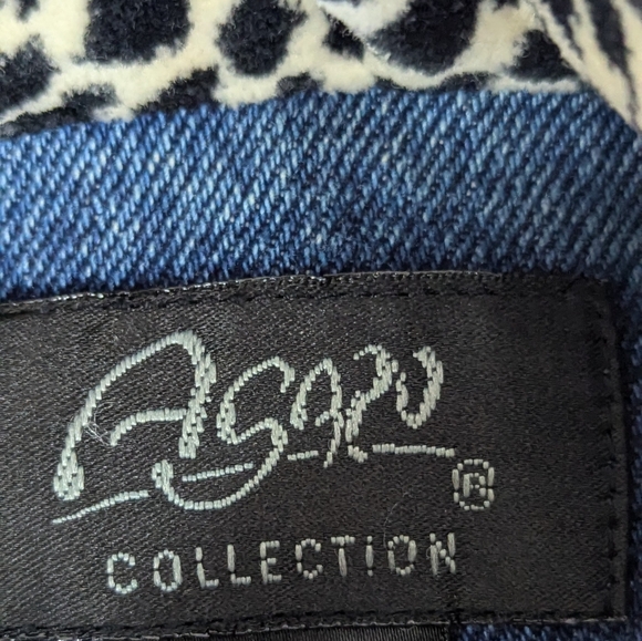 Bohemian Custom Made Jean Jacket Featuring Girl with Beaded Sunglasses Medium - Picture 6 of 10